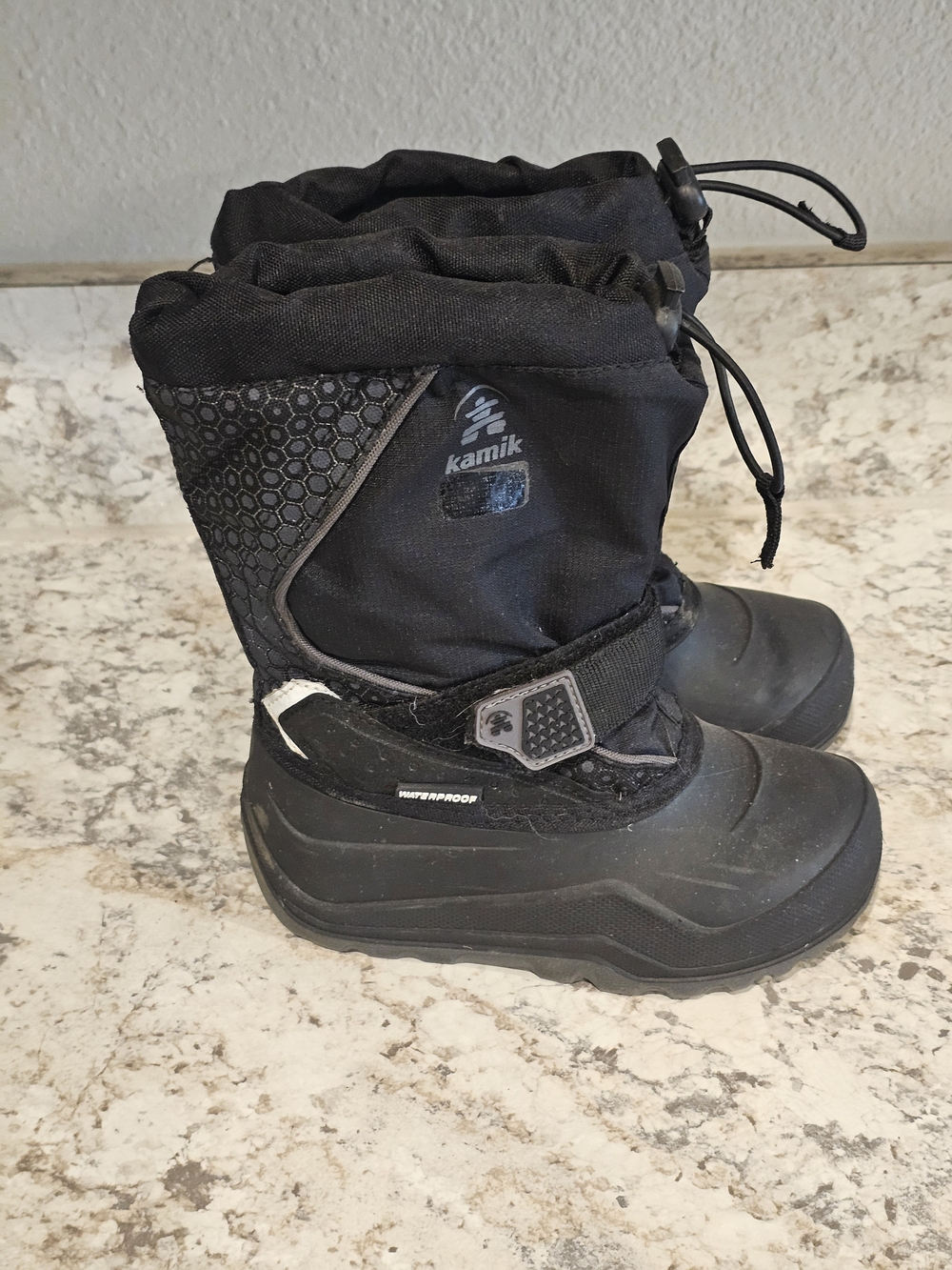 Kamik Black Kids' Waterproof Snow Boots with Adjustable Strap